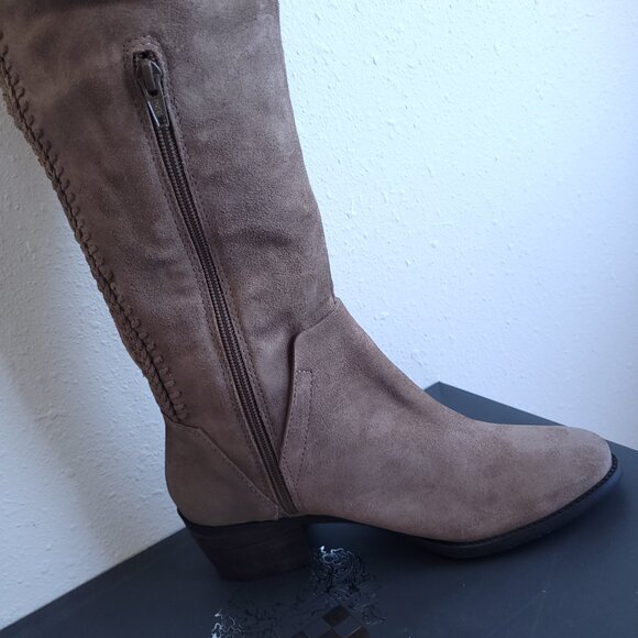 New Vince Camuto Suede Over the Knee Boots in Taupe - Picture 4 of 11
